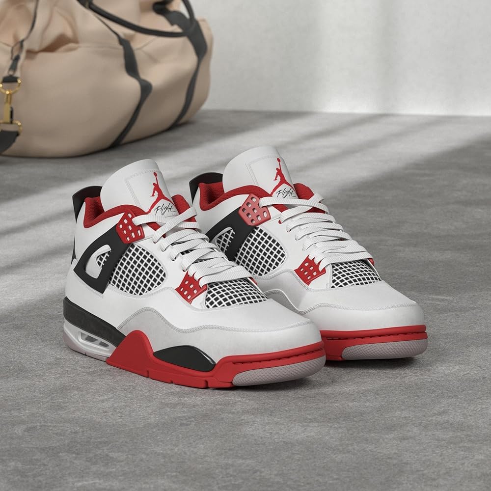 Buy Air Jordan 4 Retro - 308497 106, White/Fire Red/Black/Tech