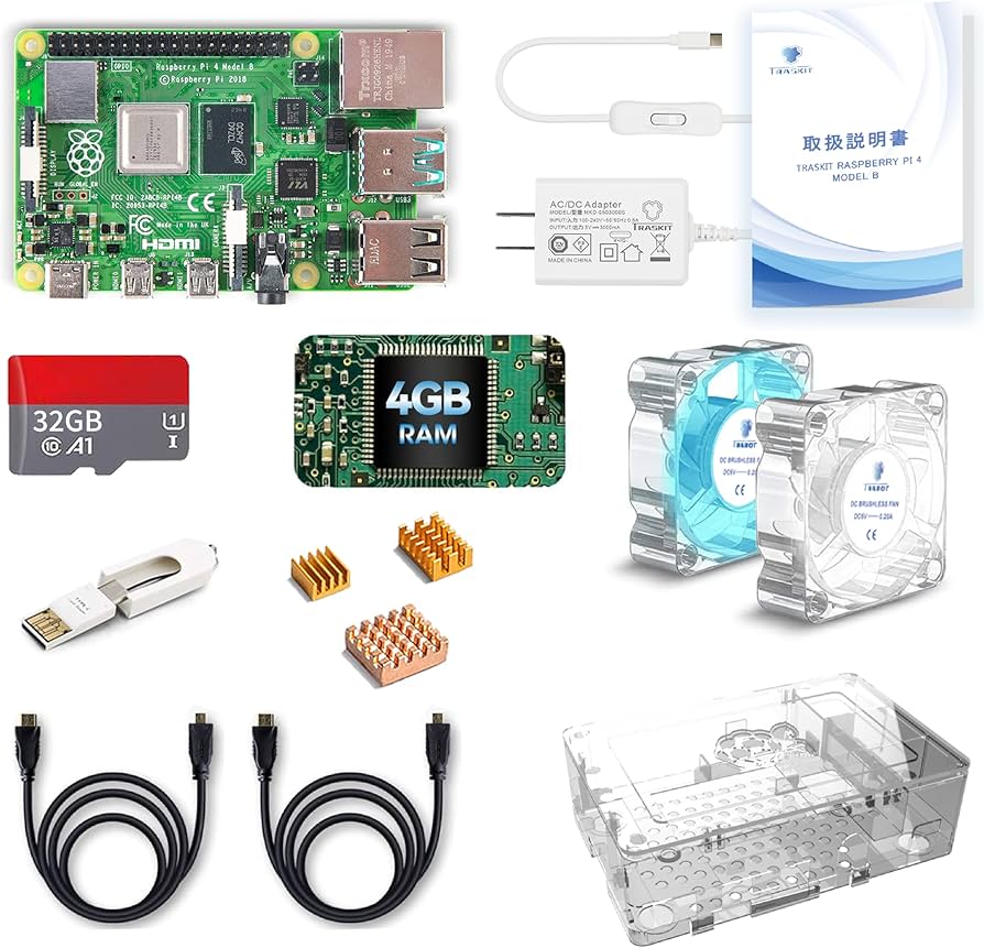 Amazon.co.jp: TRASKIT Starter Kit for Raspberry Pi 4B/ラズベリー