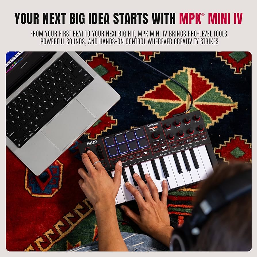 Amazon.com: Akai Professional MPK Mini IV USB-C MIDI Keyboard