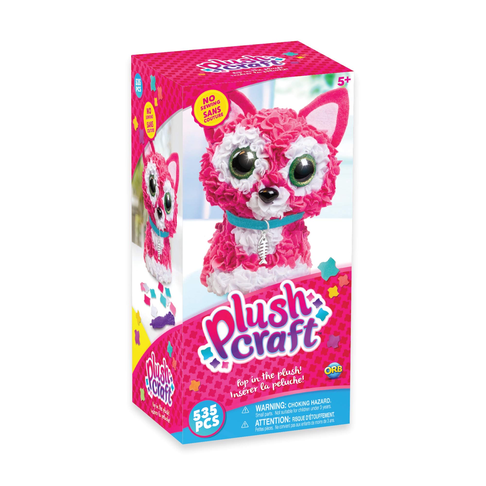 Amazon.com: The Orb Factory PlushCraft Kitty 3D Kit, Pink/White