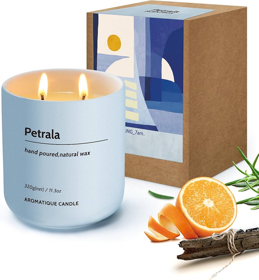 Amazon.co.jp: Petrala アロマキャンドル サンダルウッド& バニラ&柑橘