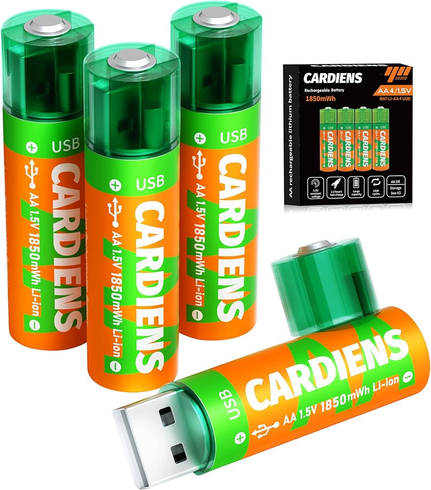 Amazon.com: CARDIENS Rechargeable AA Batteries USB is Built in