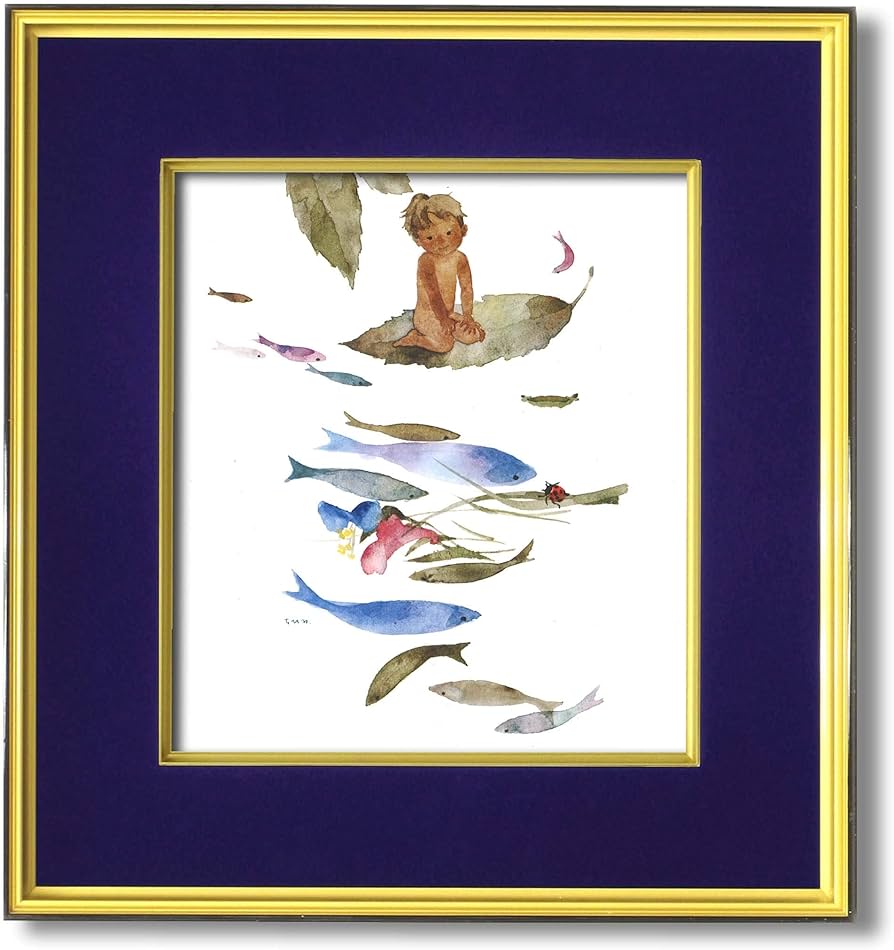 Amazon.co.jp: 色紙絵 少女絵 子ども絵【いわさきちひろの世界】額装品