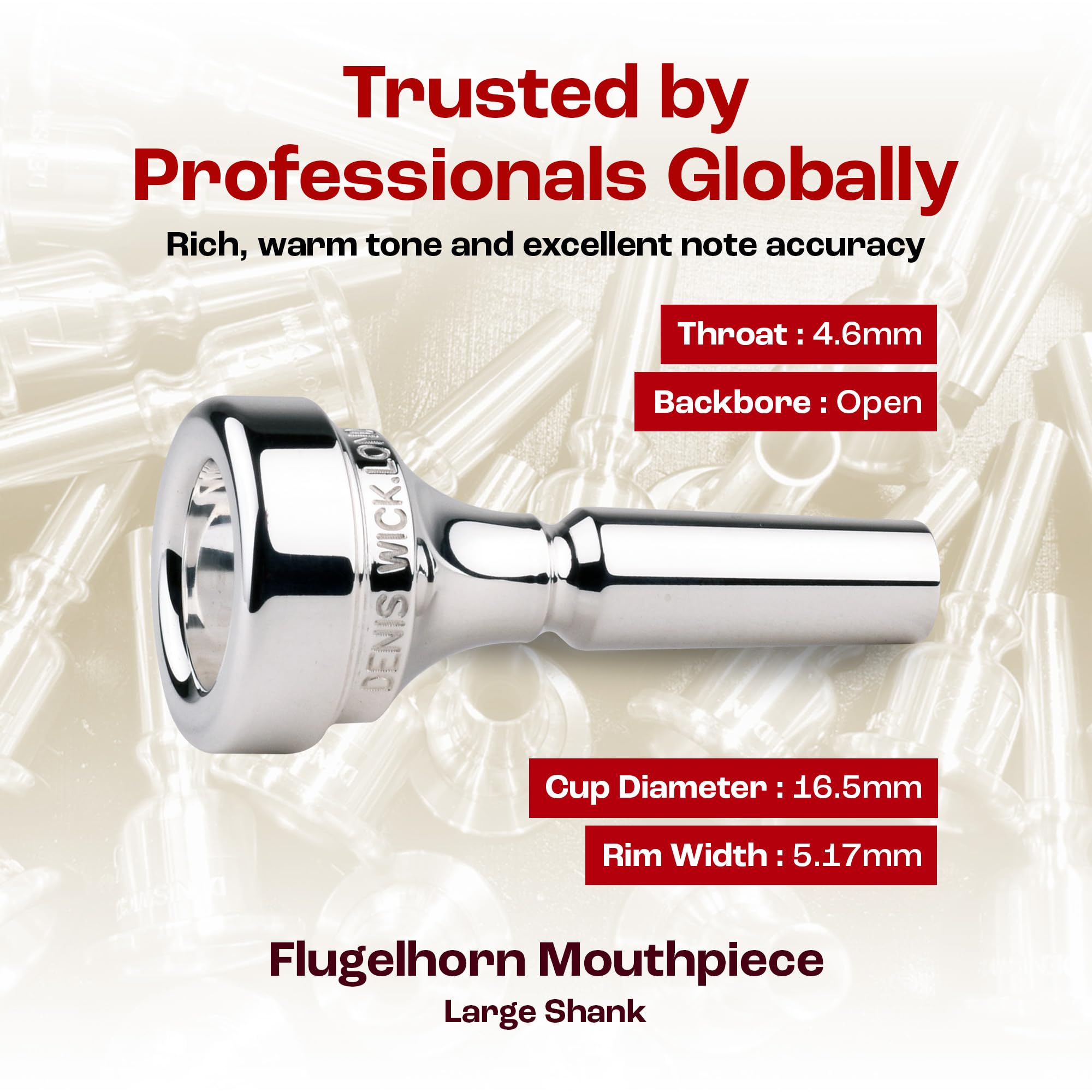 Amazon.com: Denis Wick Classic Flugelhorn Mouthpiece Silver Plated