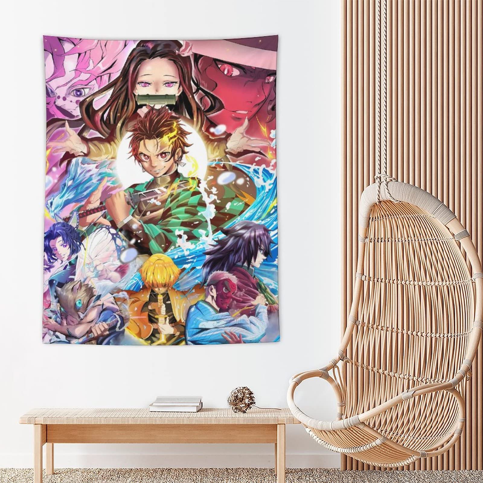 Amazon.co.jp: 鬼滅の刃タペストリー 竈門禰豆子 竈門炭治郎 胡蝶