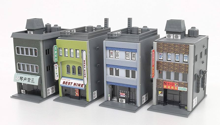 Amazon | グリーンマックス Nゲージ 着色済み 商業ビル 3F (4棟入り