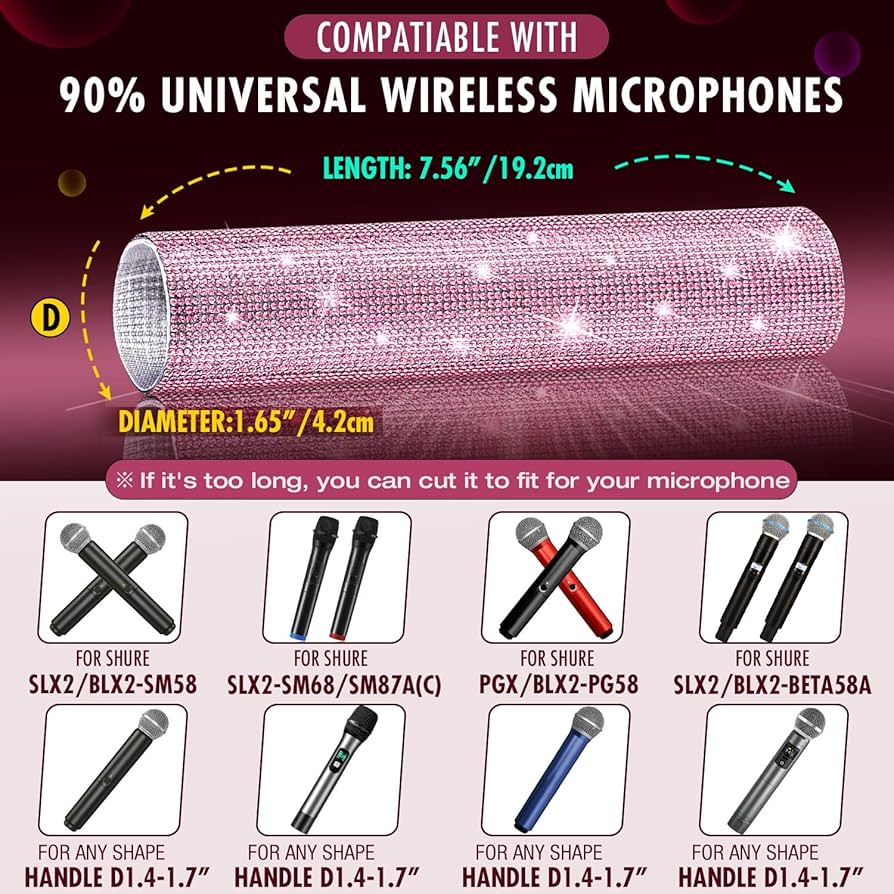 Amazon.co.jp: Facmogu ピンクマイク装飾スリーブ マイクカバー