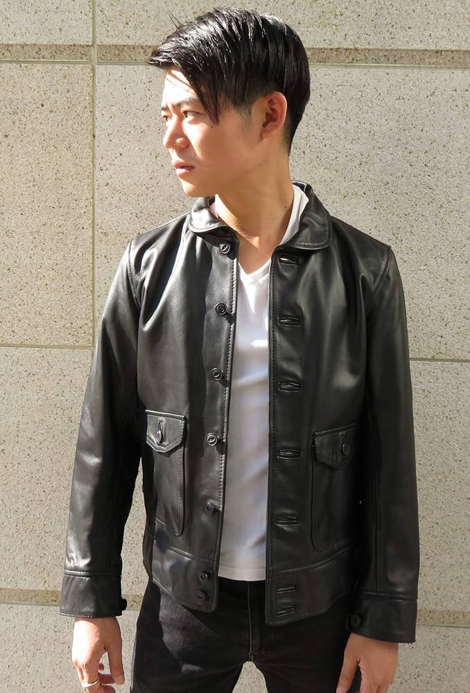 Amazon.co.jp: 革ジャン A-1タイプ コサックジャケット レザー