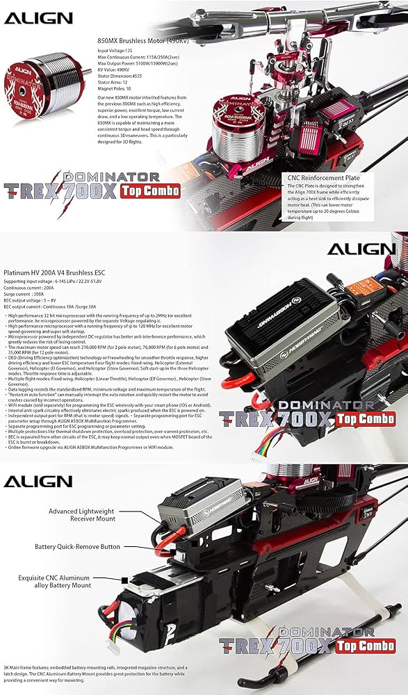 Amazon.com: ZYHOBBY 3D RC Helicopter T-REX 700X Top Combo : Toys