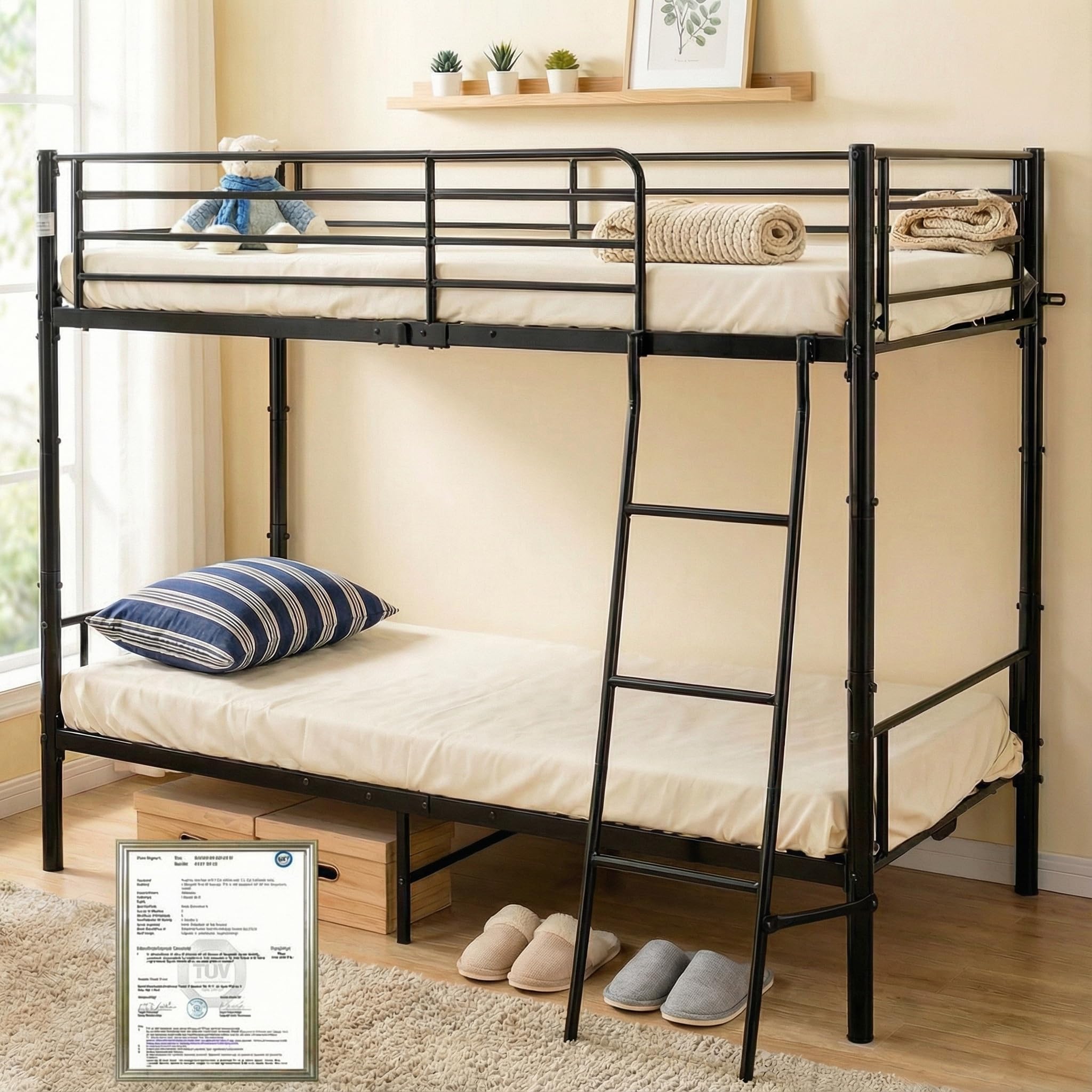 Amazon｜二段ベッド HDKHTWL パイプベッド ロフトベッド シングル 分割