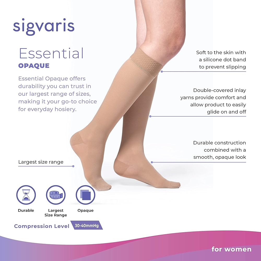 Amazon.com: SIGVARIS Women's Essential Opaque 860 Closed Toe Calf