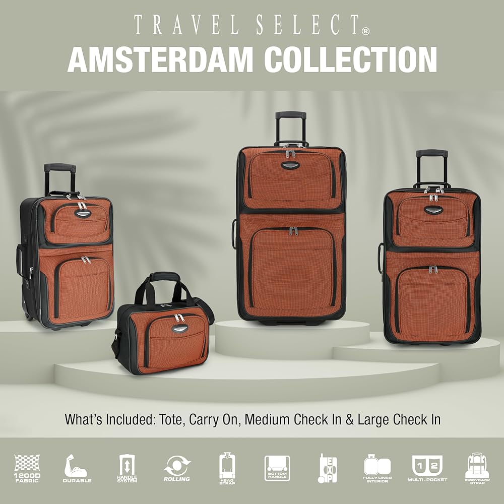 Travel Select Amsterdam Expandable Rolling Upright Luggage, Navy