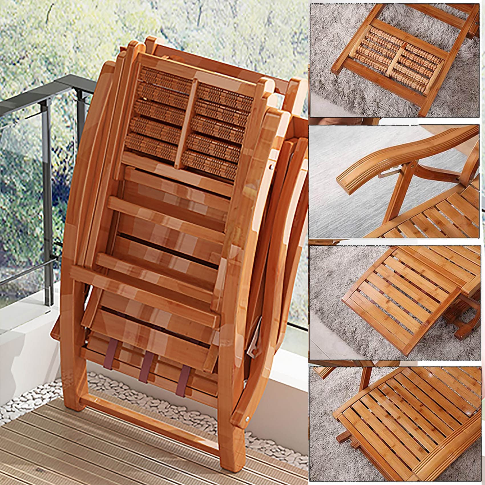 Amazon｜ロッキングチェア リクライニングチェア 木製折りたたみチェア