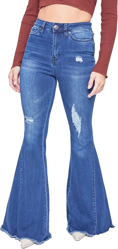YMI Womens Jeans Gigi High-Rise Extreme Fit & Flare, N1860, 3 Blue