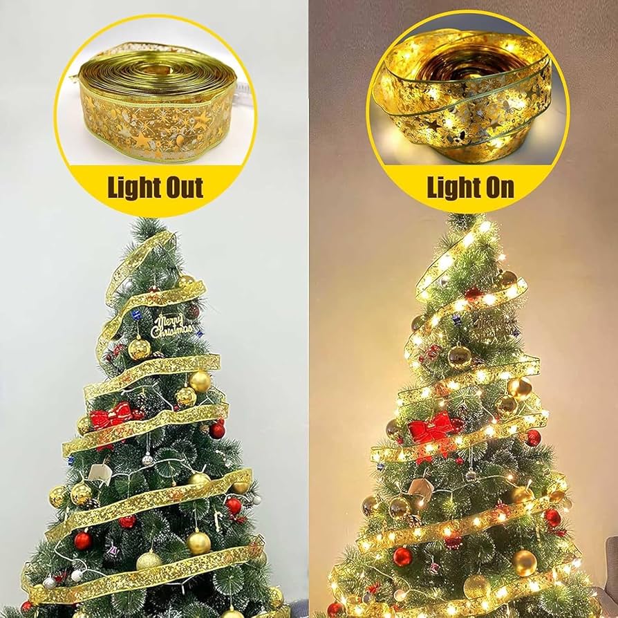 Amazon.co.jp: BigFox イルミネーション リボン クリスマス 飾りLED