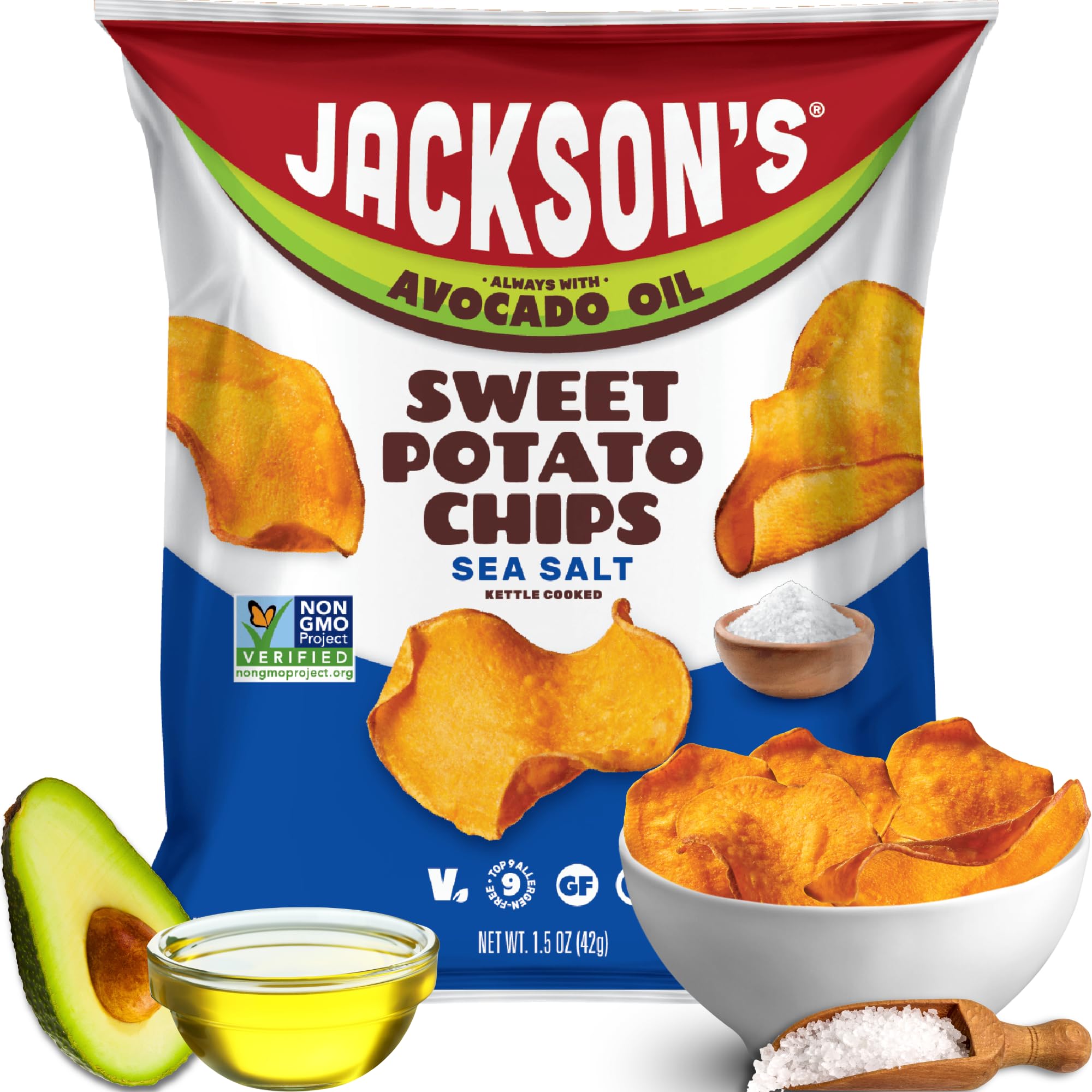Amazon.com: Jackson's Sweet Potato Kettle Chips with Sea Salt made