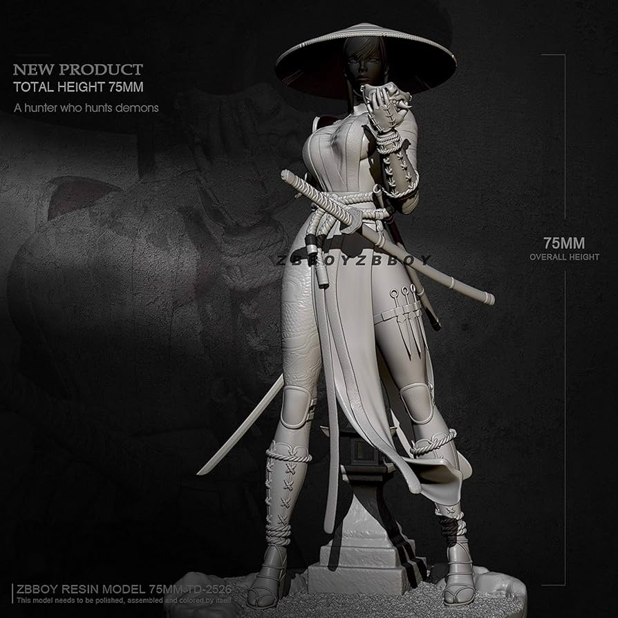 Amazon | 1/24 くノ一 女忍者 NINJA 未塗装 レジン製 組み立て キット