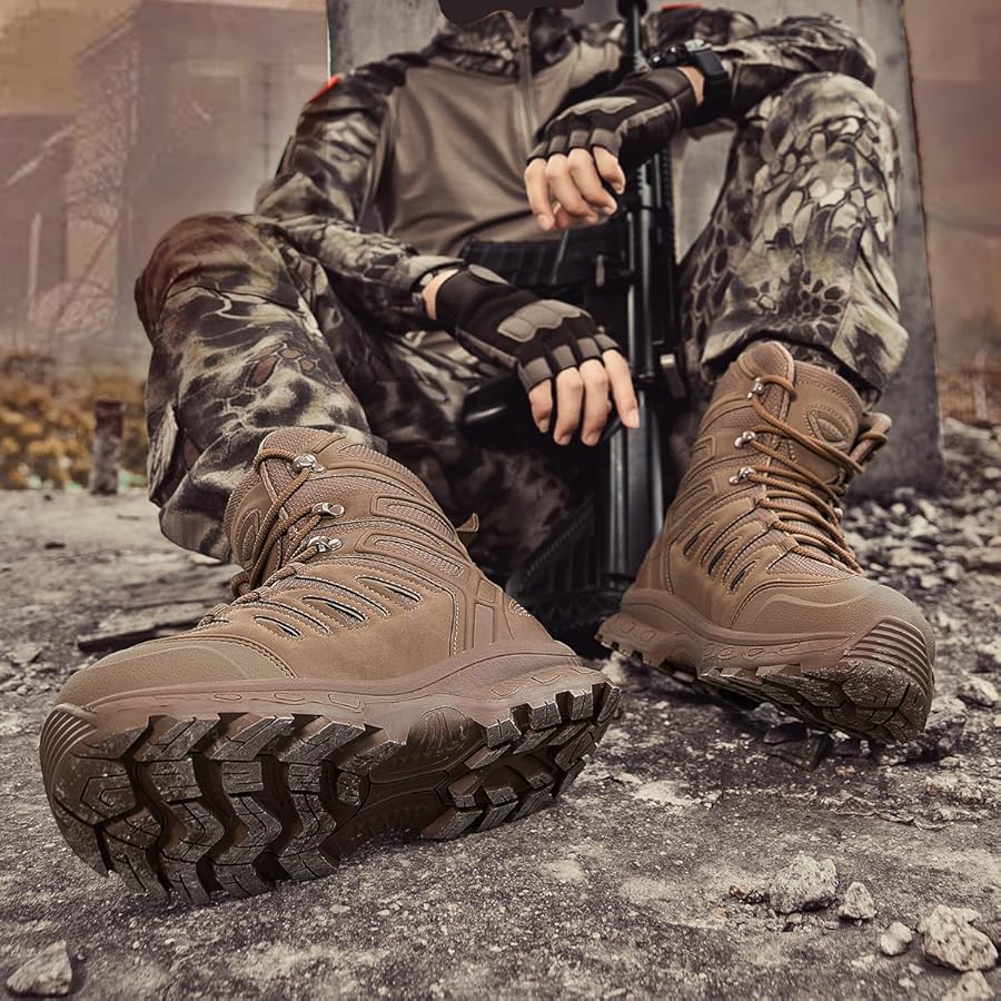 Amazon | [WBADAN] ミリタリーブーツ メンズ ハイカット バイクブーツ