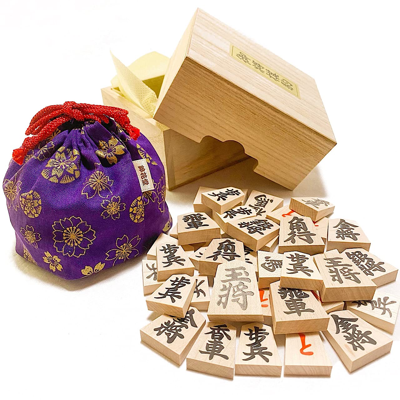 Amazon | 天童将棋駒 楓（かえで）押彫将棋駒と鈴花堂オリジナル駒袋