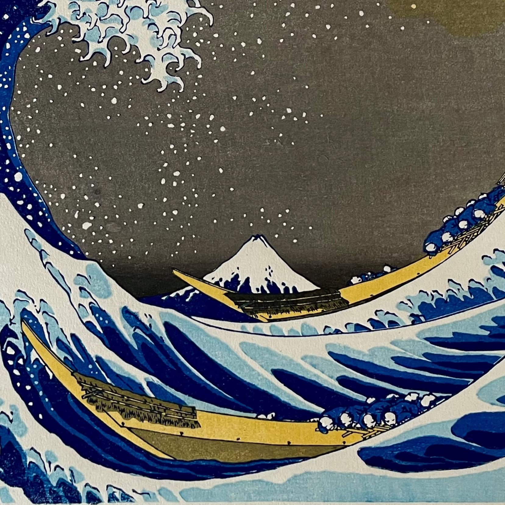 Amazon | 復刻木版画 葛飾北斎 浮世絵 神奈川沖浪裏 荒川区無形文化財