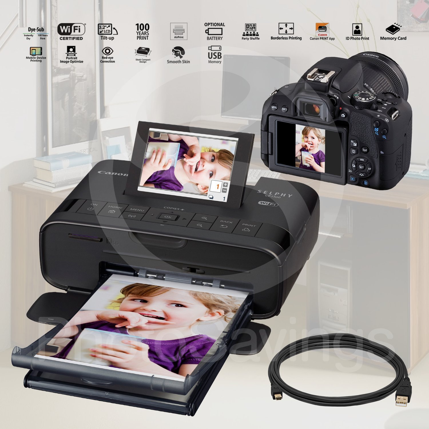 Amazon.co.jp: Canon Selphy cp1300 Compact Photo Printer (ブラック
