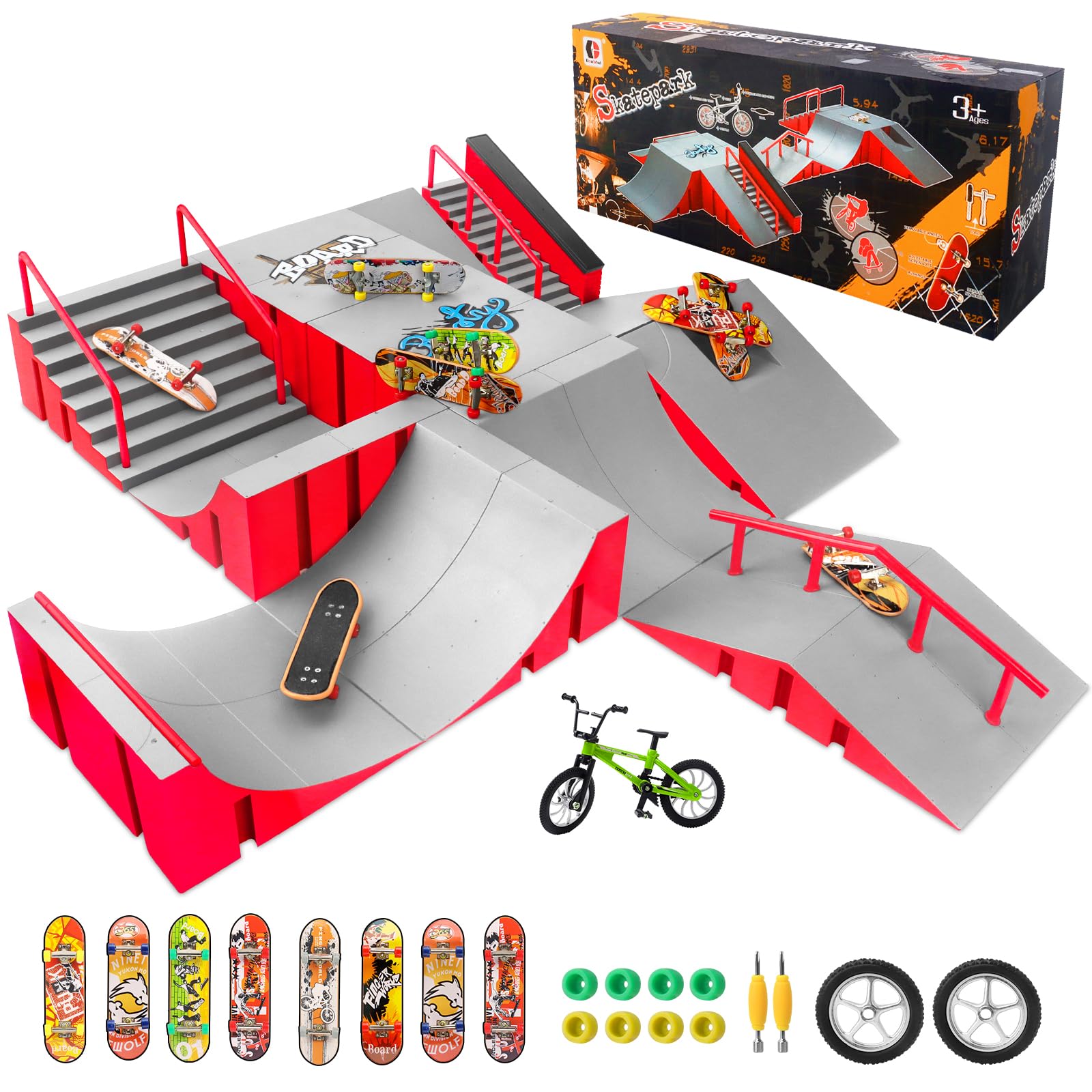 Amazon.com: CS COSDDI Finger Skateboard Park Kits,14 in 1