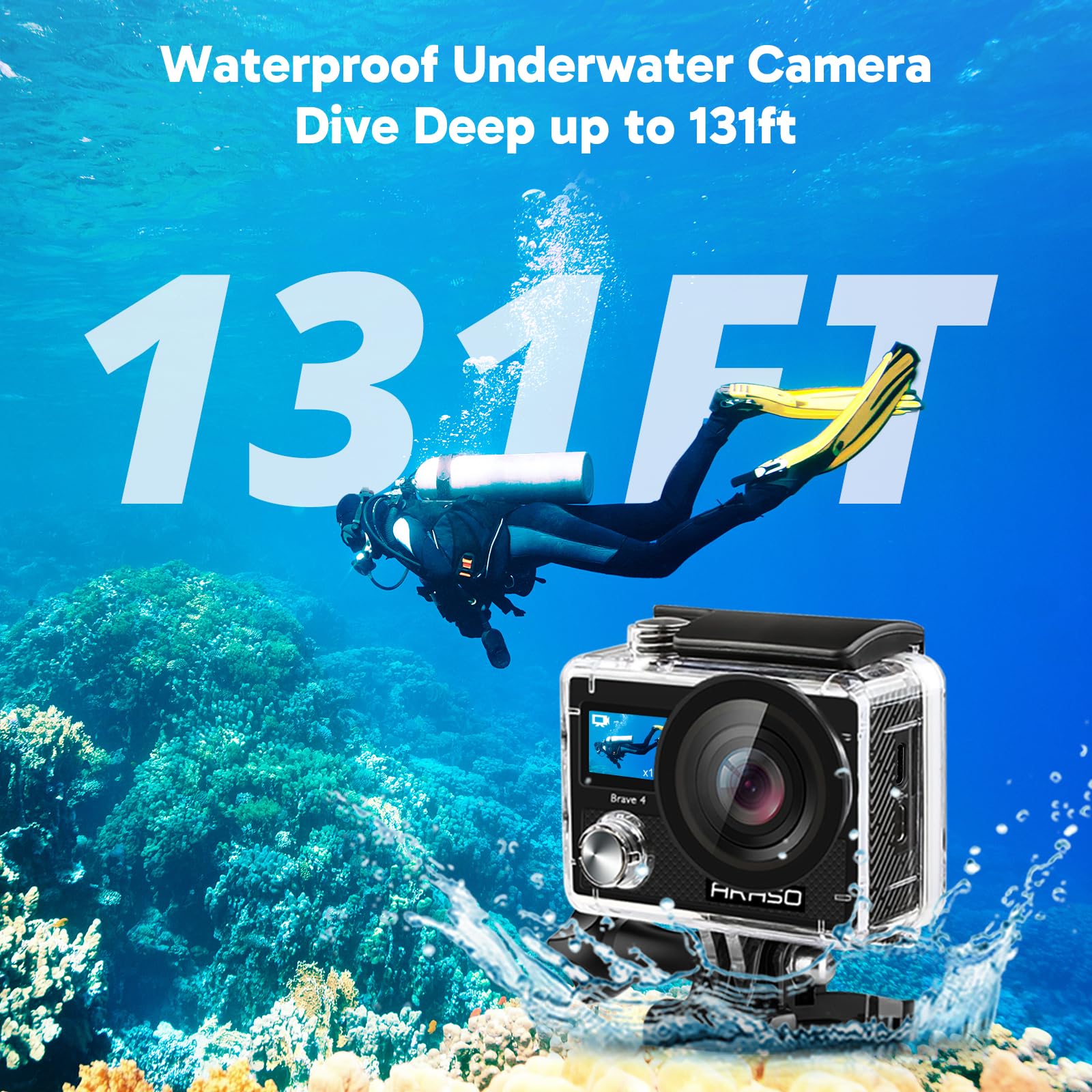Amazon.com : AKASO Brave 4 Action Camera 4K 30fps with 128GB