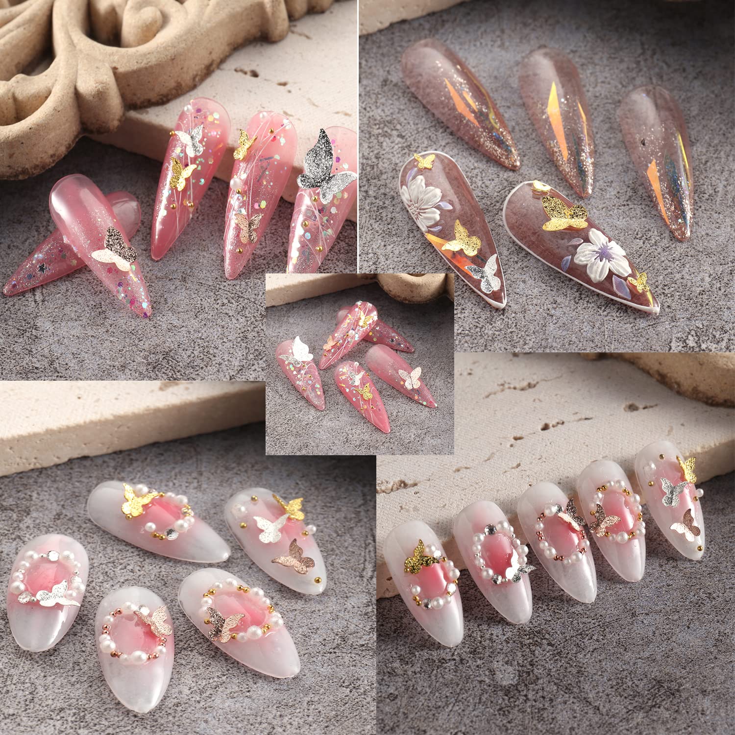 Amazon | ZHEJIA 3Dネイルパーツ 蝶型 ネイルアートジュエリー （3つの