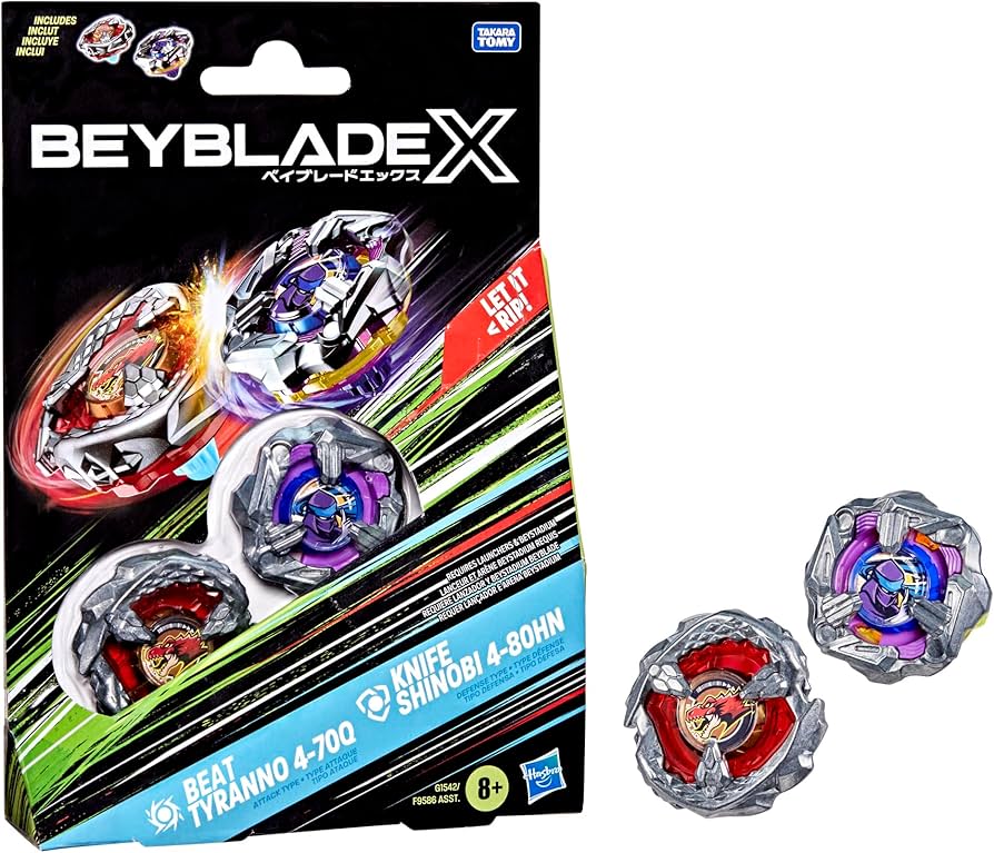 Amazon.com: Beyblade X Beat Tyranno 4-70Q & Knife Shinobi 4-80HN