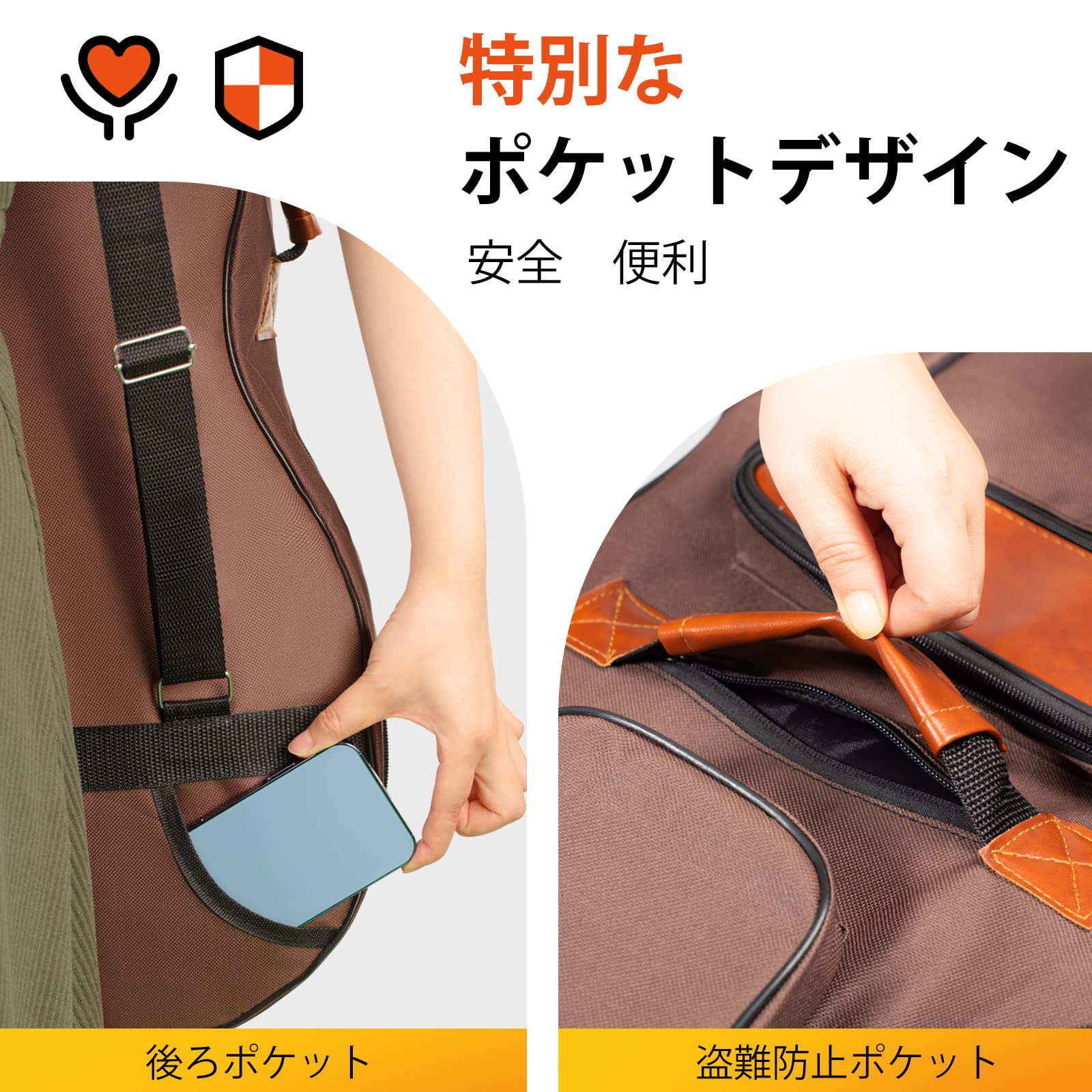 Amazon | CAHAYA 【12mmスポンジ】 6つのポケット 41/40/39インチ