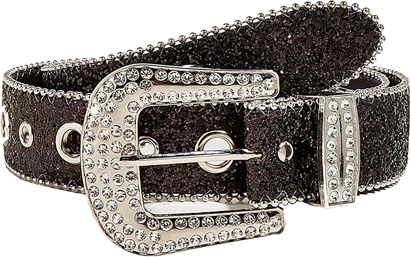 KorhLeoh Rhinestone Belt for Women Men - Sequin Diamond Western