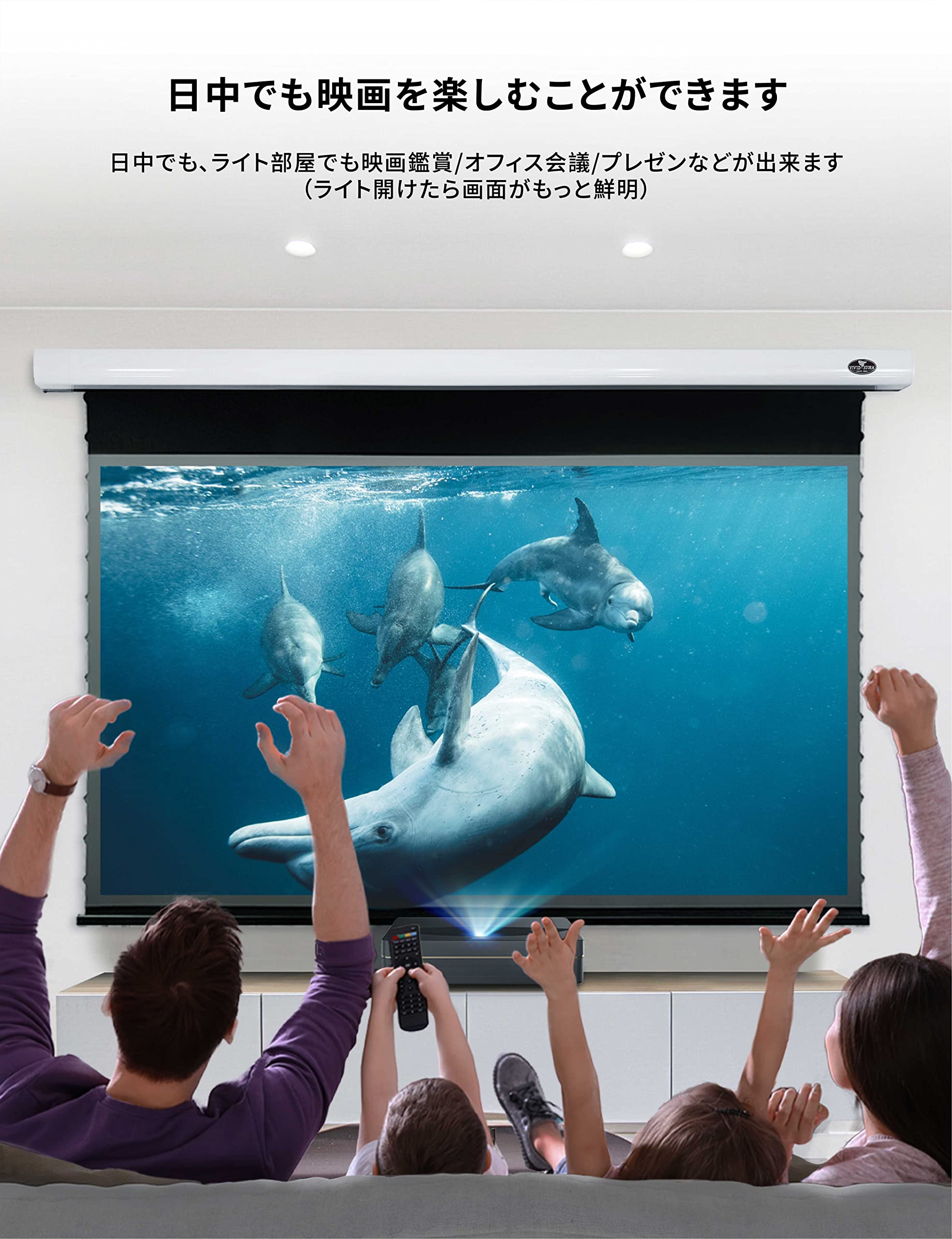 Amazon | プロジェクタースクリーン 天吊り式 VIVIDSTORM SCREEN