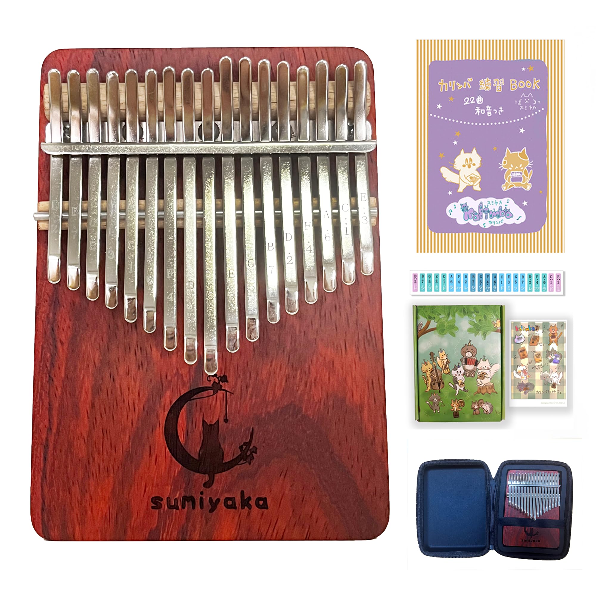 Amazon.co.jp: スミヤカ カリンバ 17キー ソリッド アフリカシタン 猫