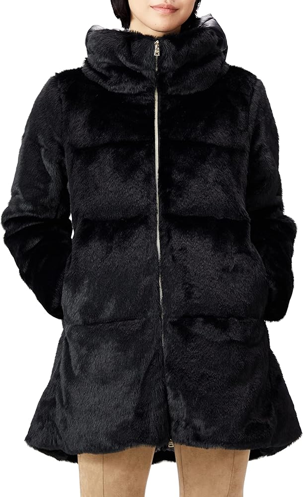 Amazon | [ヘルノ] フェイクファーコート 【公式】 定番エコファー