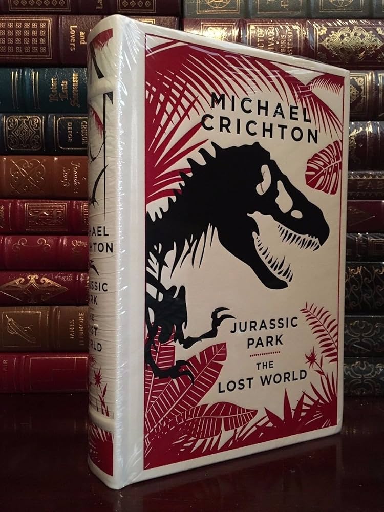 Jurassic Park and Lost World by Michael Crichton Leather Bound