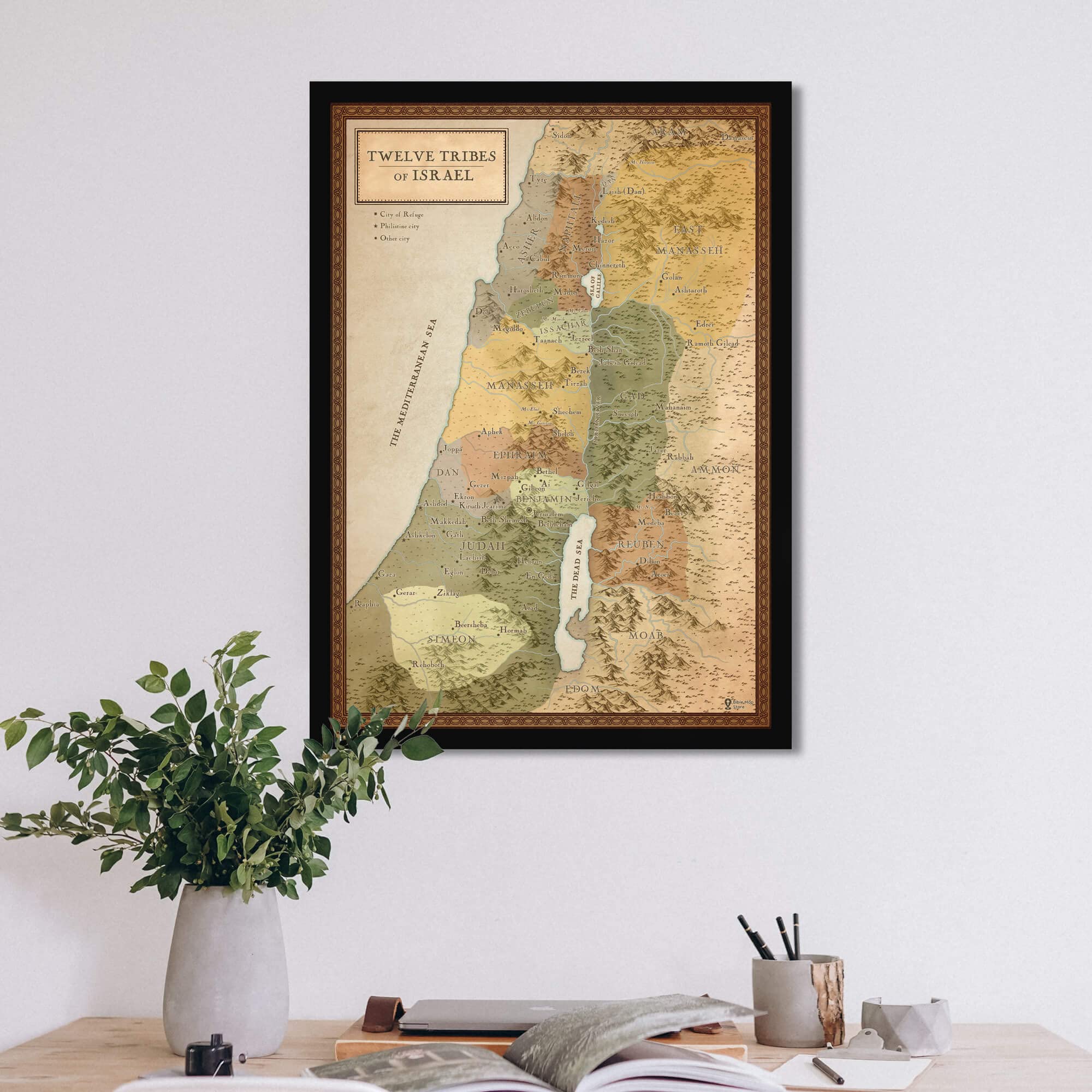 Amazon.co.jp: イスラエルの12部族聖書ポスター - 教会の聖書の地図