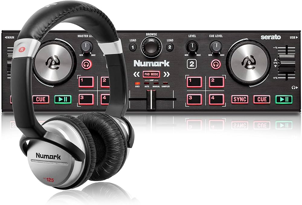 Numark DJ2GO2 Touch Bundle – Compact 2 Deck USB DJ Controller For