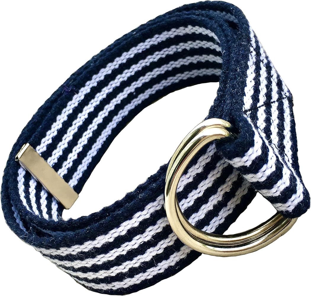 Amazon.com: Navy & White Cotton Webbing D-Ring Belt, 1.5