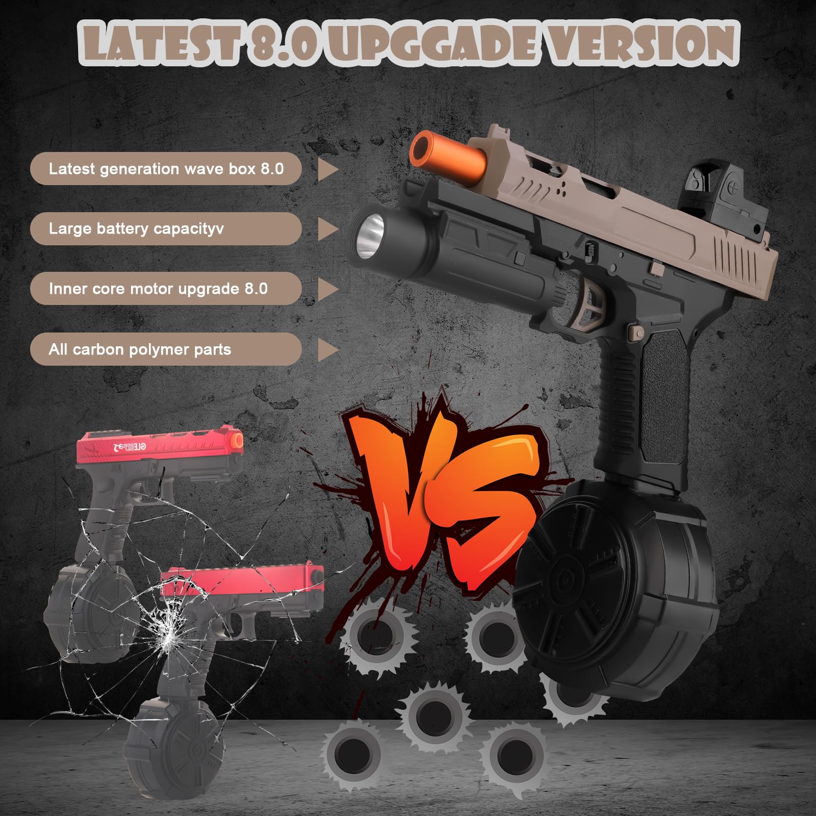 Amazon.com: Electric Gel Blaster Toys New X8, Full Auto Splat