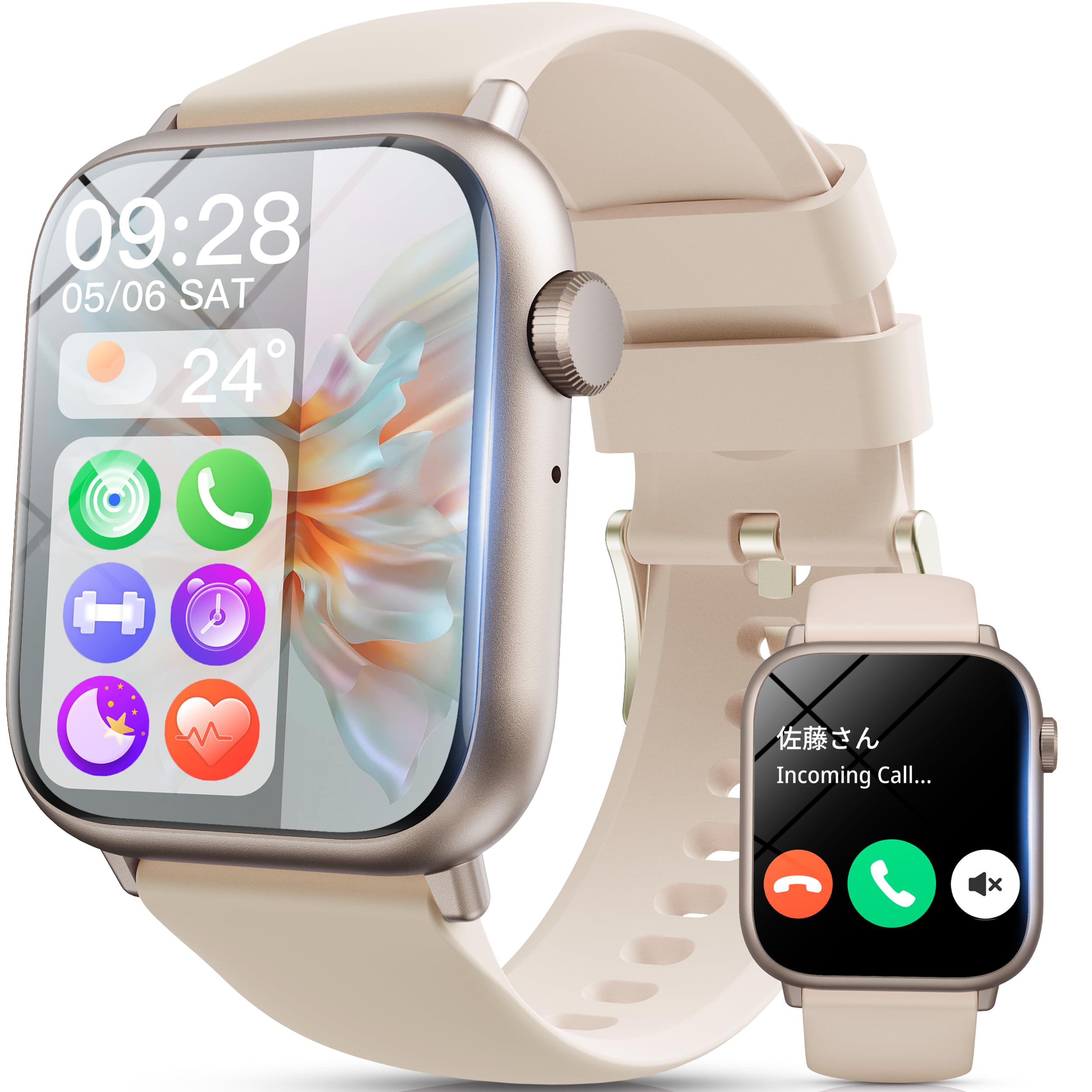 Amazon | スマートウォッチ レディース 【2025 ファッションゴールド色