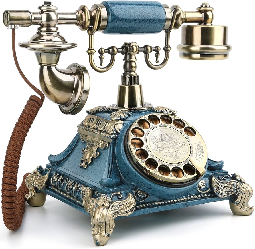 Amazon | EnergyPower 高級アンティーク調 ダイヤル式電話器 アナログ