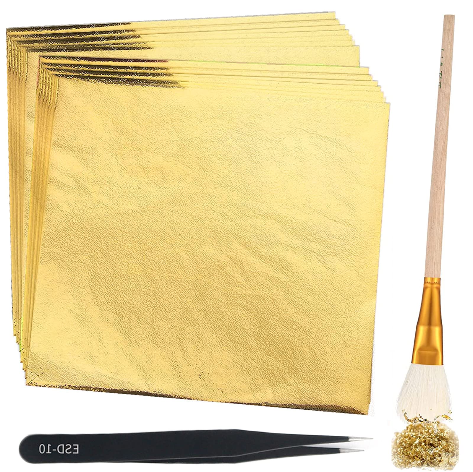 Amazon.co.jp: 金箔 フェイク 9cm×9cm 100枚入り 模造金箔 ゴールド