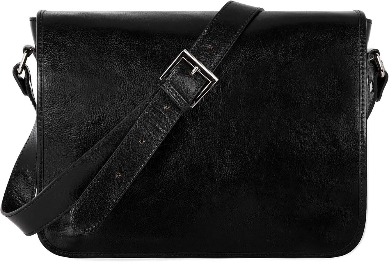 Amazon.com: Time Resistance Leather Messenger Bag for Men