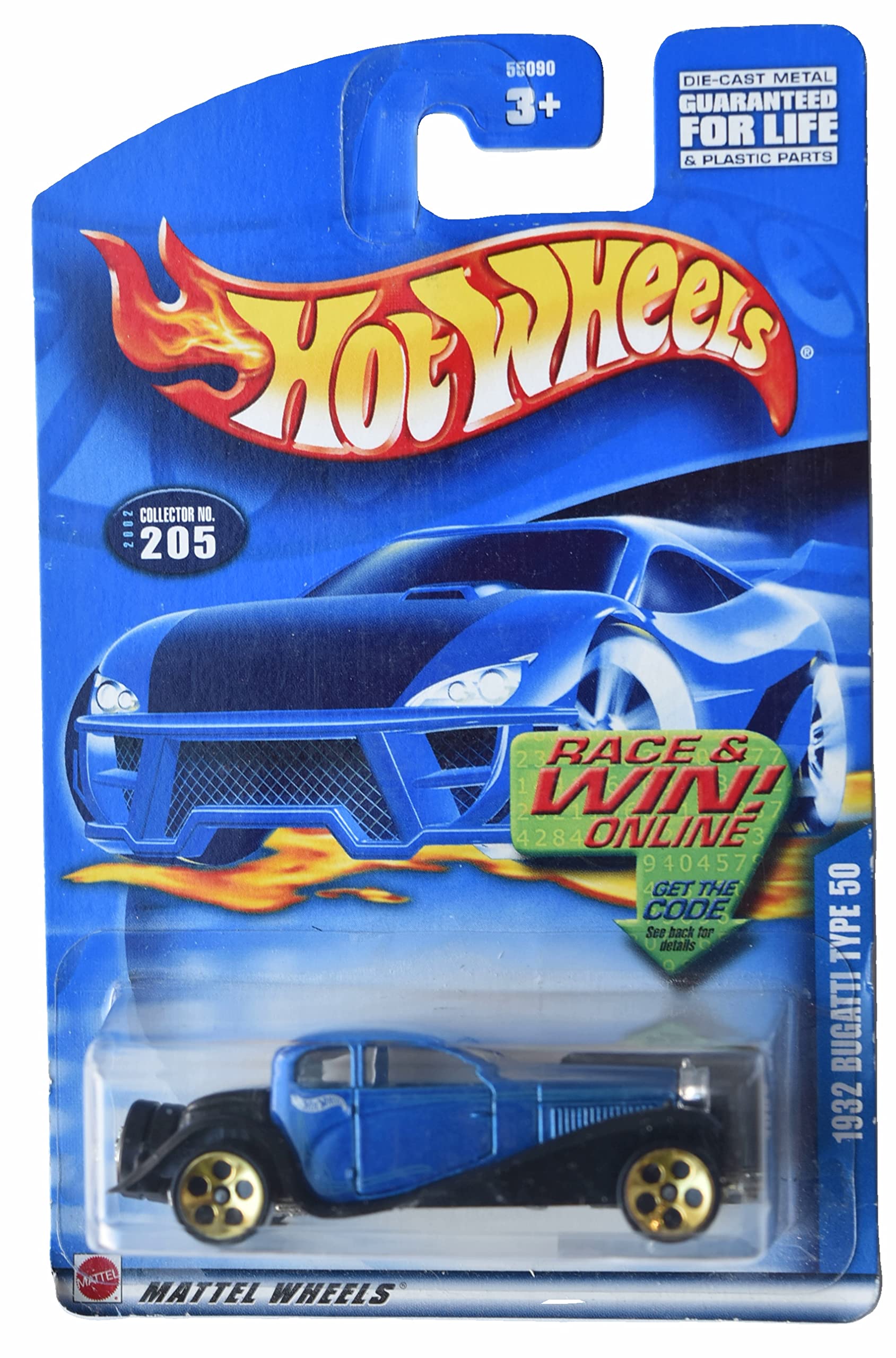 Amazon.com: Hot Wheels 1932 Bugatti Type 50, Blue #205 : Toys & Games
