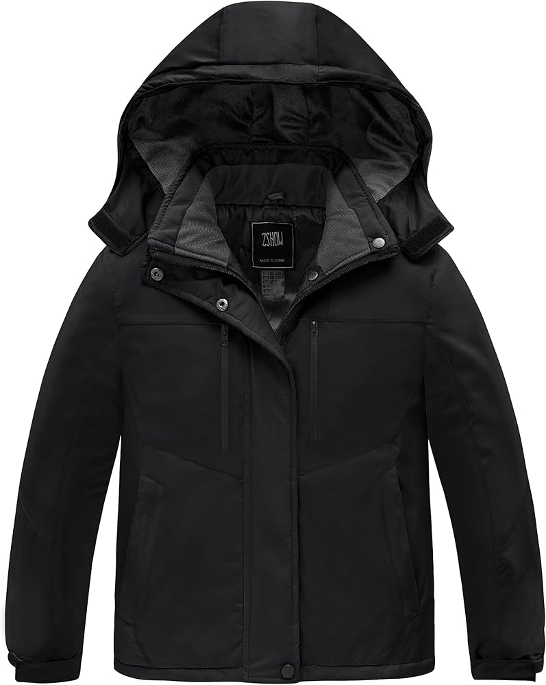 Amazon.com: ZSHOW Girls' Waterproof Ski Jacket Warm Fleece Lined
