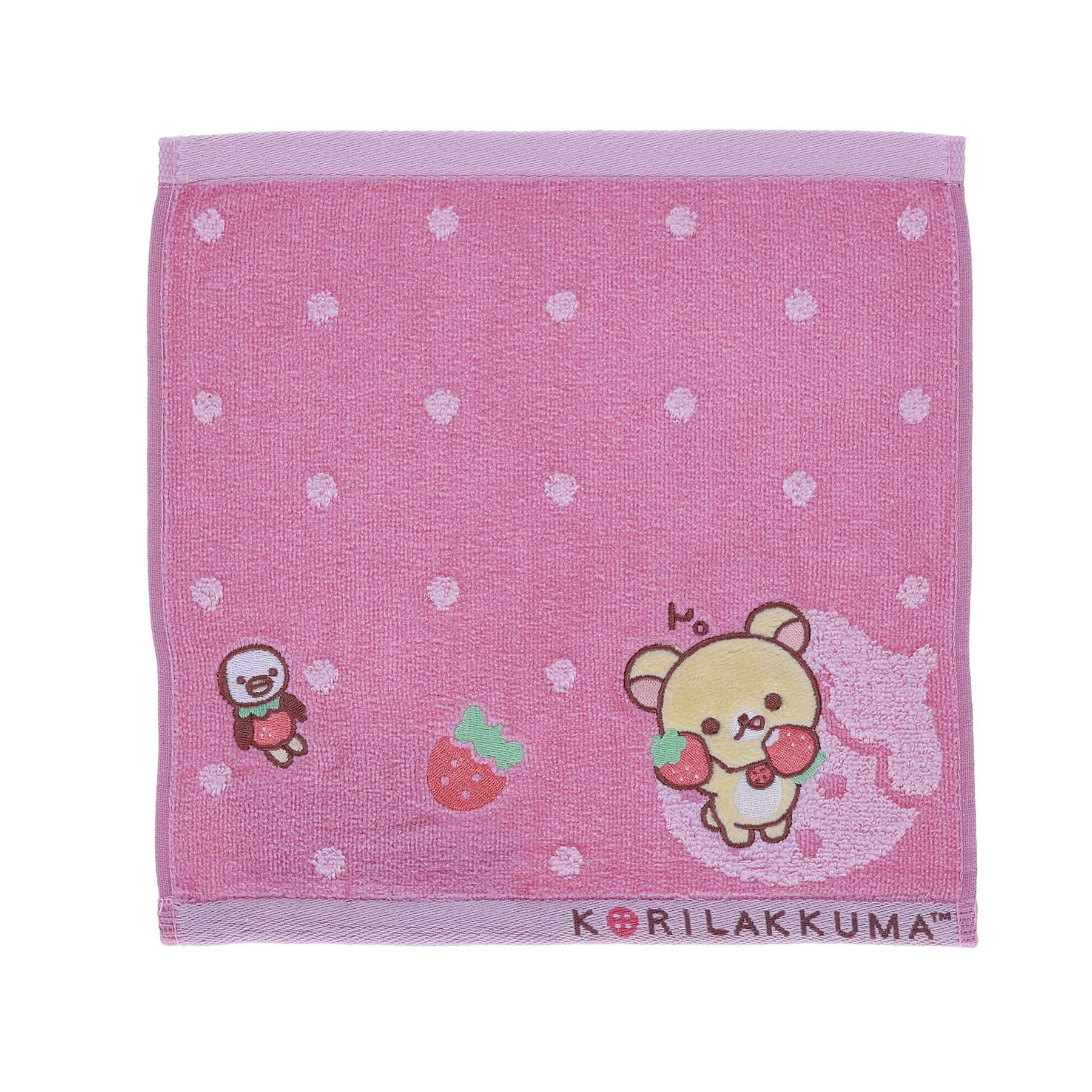 Amazon｜リラックマ[ミニタオル]シャーリングハンカチタオル/いちご