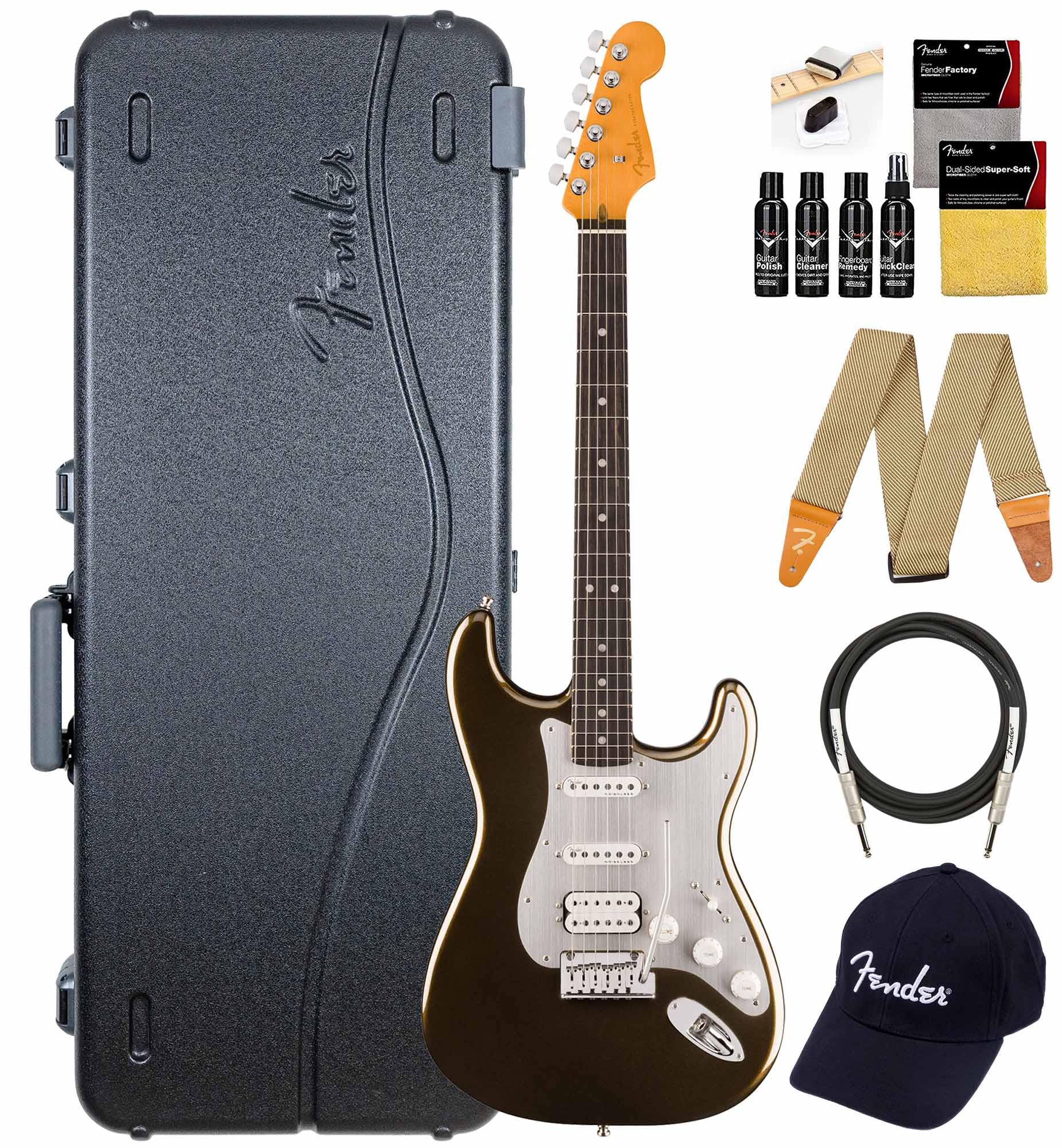 Amazon.com: Fender American Ultra II Stratocaster HSS - Texas Tea