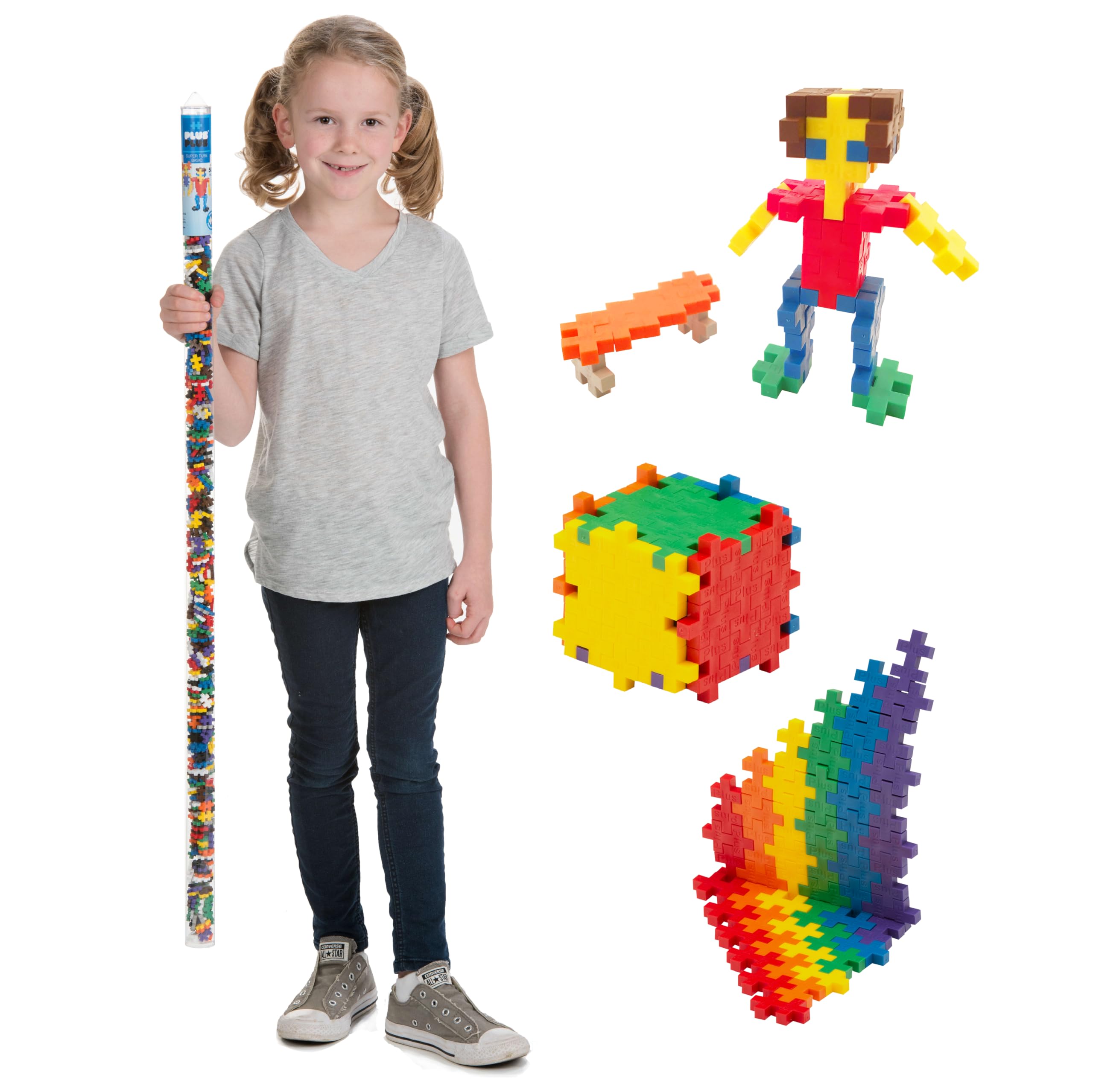 Amazon.com: Plus Plus 500 Piece Super Tube, Interlocking Building