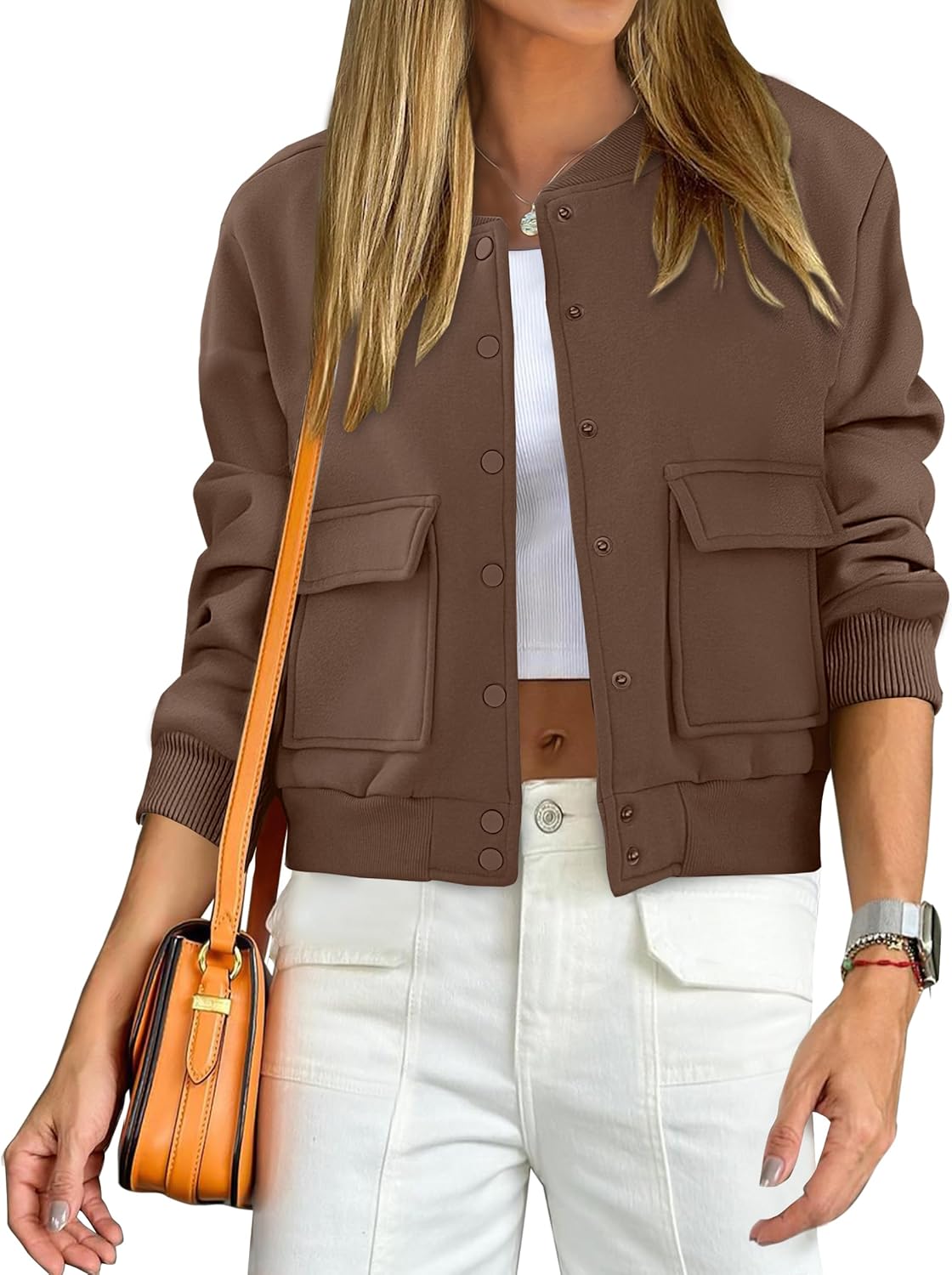 ANRABESS - Brandclub - ANRABESS Women Cropped Bomber Jacket 2025