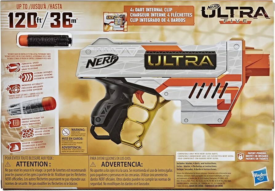 Amazon.co.jp: NERF (ナーフ) Ultra ファイブブラスター - ダーツ4本の